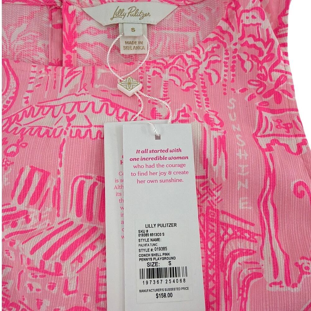 Lily Pulitzer Women's Conch Shell Pink Pennys Playground Palmita Tunic Size S - Picture 4 of 12